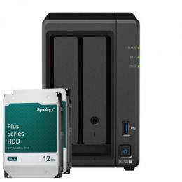 Synology DS723+ 24TB Plus HDD NAS-Bundle NAS inkl. 2x 12TB Plus HDD 3.5 Zoll SATA Festplatte