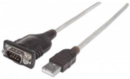 USB auf Seriell-Konverter MANHATTAN Zum Anschluss eines seriellen Gerts an einen USB-Port, Prolific PL-2303RA-Chipsatz, 0,45 m, Polybag-Verpackung