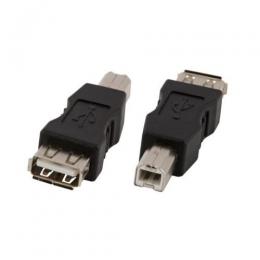 USB2.0-Adapter, Buchse A - Stecker B, schwarz