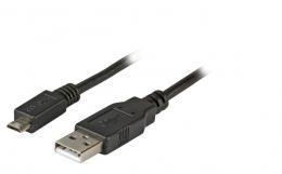 USB2.0 Anschlusskabel A-Micro-B 5pol., ,St.-St., 1,0m, schwarz, Classic