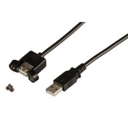 USB2.0 Verlngerungskabel A-A ,St.-Einbaubuchse 1,0m schwarz, Classic