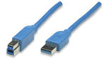 USB3.0 Anschlusskabel Stecker Typ A - Stecker Typ B, Blau 3 m