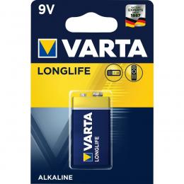 VARTA 9V-Blockbatterie LONGLIFE, E-Block, 6LR61