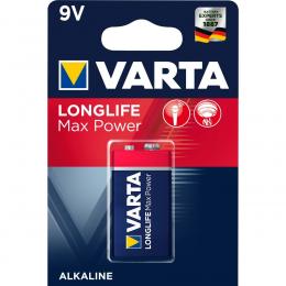 VARTA 9V-Blockbatterie LONGLIFE Max Power, E-Block, 6LR61