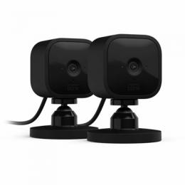 Amazon Blink Mini 2-Kameras, schwarz 1080p-HD-Video, Nachtsicht, Alexa