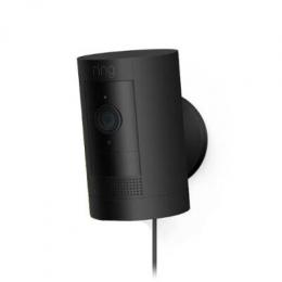 Amazon Ring Außenkamera Netzstecker (Stick Up Cam Plug-in) black Überwachungskamera aussen mit 1080p-HD-Video, WLAN, witterungsbeständig, geeignet für