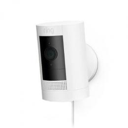 Amazon Ring Außenkamera Netzstecker (Stick Up Cam Plug-in) white Überwachungskamera aussen mit 1080p-HD-Video, WLAN, witterungsbeständig, geeignet für