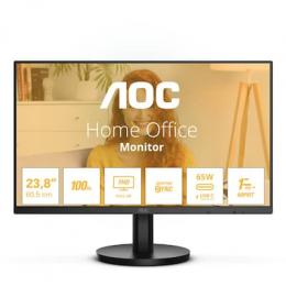 AOC 24B3CA2 24 Zoll Full HD Monitor, eingeb. Lautsprecher (1920x1080, 100 Hz, HDMI, USB-C (65 W Power Delivery), USB Hub) schwarz