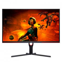 AOC Gaming U32G3X 32 Zoll UHD Monitor, 144 Hz, FreeSync Pre., G-Sync comp., HDR400 (3840x2160, 1ms GtG, HDMI 2.1, DisplayPort) schwarz-rot