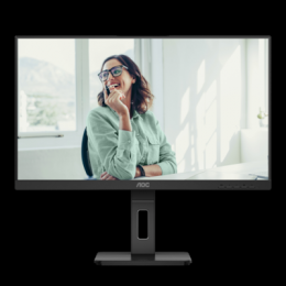 AOC Q27P3CV 27 Zoll QHD Monitor, höhenverstellbar, Lautsprecher (2560x1440, 75 Hz, HDMI, DisplayPort (in/out), USB-C (65W PD), RJ45, USB Hub