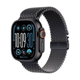 Apple Watch Ultra 2 Schwarz Titanium Milanese Loop Schwarz M 2024 GPS + Cellular 49mm