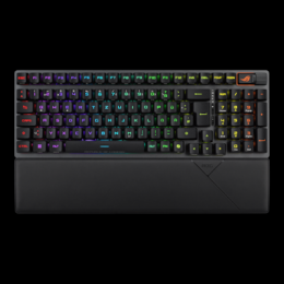 ASUS ROG Strix Scope II 96 RX Wireless kabellose optische Gaming Tastatur mit Bluetooth und 2,4 GHz, Streaming Hotkeys, ROG RX Optical Switches, schwa