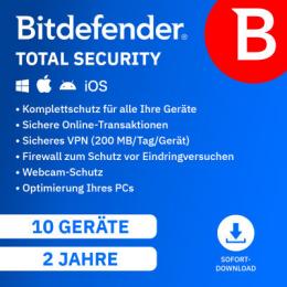 Bitdefender Total Security [2 Jahre - 10 Geräte]