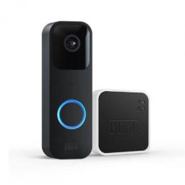 Blink Video Doorbell + Sync Module 2, schwarz Türklingel mit Kamera, lange Batterielaufzeit, Bewegungserfassung, App-Benachrichtigungen bei Klingeln,