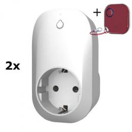 Bundle 2x Shelly Plug + Button1 Red