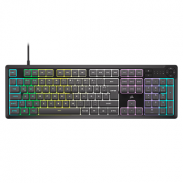 Corsair K55 Core RGB Gaming-Tastatur grau - Membran-Gaming-Tastatur mit 10-Zonen-RGB-Beleuchtung und 4 dedizierten Medientasten