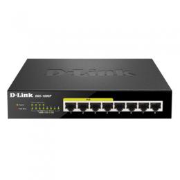 D-Link Gigabit PoE Unmanaged Switch (DGS-1008P) [8x Gigabit LAN davon 4x PoE, 68W Power-Budget, Plug & Play]