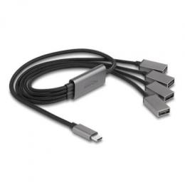Delock 4 Port USB 2.0 Kabel-Hub mit USB Type-C™ Anschluss 60 cm