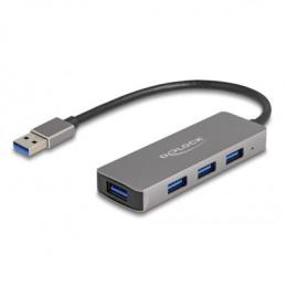 Delock 4 Port USB 5 Gbps Hub mit USB Typ-A Anschluss - USB Typ-A Buchsen seitlich