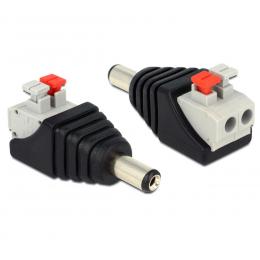 Delock Adapter Terminalblock mit Drucktaste > DC 2,1 x 5,5 mm Stecker