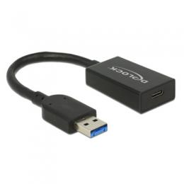 Delock Konverter USB 3.1 Gen 2 Typ-A Stecker > USB Type-C Buchse Aktiv, schwarz, 15 cm