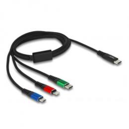 Delock USB Ladekabel 3 in 1 USB Type-C™ zu Lightning™ / Micro USB / USB Type-C™ 1 m