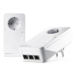 devolo Magic 2 LAN triple Powerline Starter Kit Powerline bis zu 2.400 Mbit/s, 3x Gigabit LAN (pro Einheit)