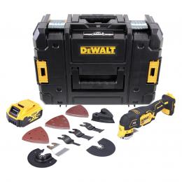 DeWalt DCS 355 NT Akku Oszillierer 18 V Brushless + 1x Akku 5,0 Ah + 29 tlg. Zubehör Set + TSTAK - ohne Ladegerät