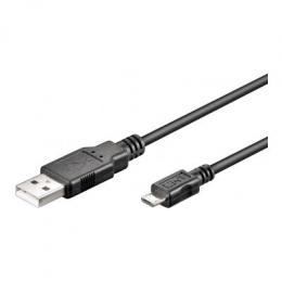 Goobay 3m USB 2.0 Hi-Speed Kabel, schwarz [Stecker Typ A -> Micro-Stecker Typ B]