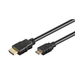 Goobay High Speed Mini HDMI™ Kabel mit Ethernet, 2m - 3D, 4K (3840x2160) bei 30Hz, ARC, schwarz