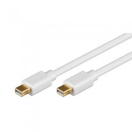 Goobay Mini DisplayPort Verbindungskabel 1.2, 2m - 4K (3840x2160), vergoldet, weiß