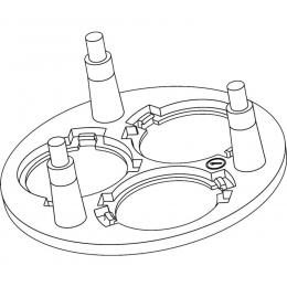 Halter 3-fach für P4-LED-Optiken, weiß