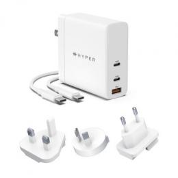 HyperJuice 140W PD 3.1 USB-C mit Stecker-Adapter, 2m weiß