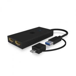 ICY BOX Splitter - Mobiler USB zu Dual HDMI®