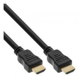InLine® HDMI Kabel, HDMI-High Speed mit Ethernet, Premium, 4K2K, Stecker / Stecker, schwarz / gold, 3m