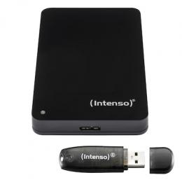 Intenso Memory Case 500GB inkl. Rainbow Line 16GB Bundle mit externer Festplatte und USB-Stick, Typ-A 2.0