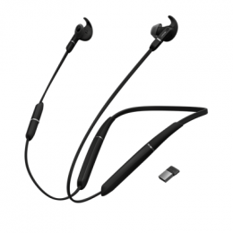 Jabra Evolve 65e Headset, Stereo, Kabellos, Bluetooth, inkl. Link 370, Optimiert für Skype for Business