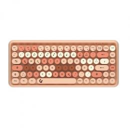 KeySonic KSKM-5200M-RF Maus-Tastatur-Set (DE) [Maus-Tastatur-Set, Mini Tastatur, runde Tasten, Mehrfarbig sand/cremefabig]