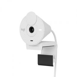 Logitech Brio 300 Full HD Webcam - OFF-WHITE, USB-C Anschluss, Integriertes Mikrofon, Abdeckblende, Monitor-/Notebook-Halterung
