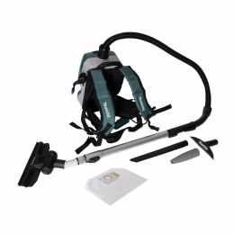 Makita DVC 261 ZX15 Akku Rucksackstaubsauger 36V (2x 18V) 2L Brushless + 10x Filtersack  - ohne Akku, ohne Ladegerät