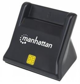 MANHATTAN USB 2.0 Smartcard-/SIM-Kartenlesegert mit Standfu