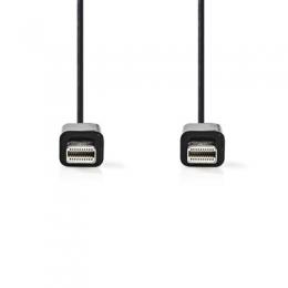 Nedis 2,0 m Mini DisplayPort Kabel, Schwarz [Mini DisplayPort-Stecker - Mini DisplayPort-Stecker]