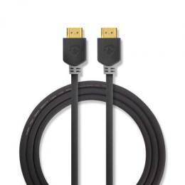 Nedis HDMI™ -Kabel | HDMI™ Stecker | HDMI™ Stecker | 8K@60Hz | eARC | Vergoldet | 2.00 m | PVC | Anthrazit | Verpackung mit Sichtfenster