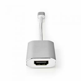 Nedis USB-Adapter | USB 3.2 Gen 1 | USB-C™ Stecker | HDMI™ | Power delivery | 0.20 m | rund | Vergoldet | Geflochten / Nylon | Silber | Verpackung mit