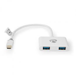 NEDIS USB Multi-Port-Adapter - USB 3.1 Gen1 | USB-C™ Stecker 2x USB-A | 1000 Mbps | 0.20 m | Rund | Vergoldet