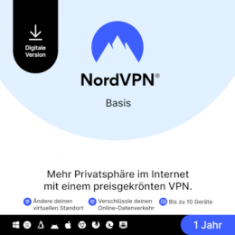 NordVPN Basis Premium-VPN-Dienst [1 Jahr - bis zu 10 Geräte]