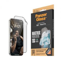 PanzerGlass™ MATRIX Displayschutz mit D3O iPhone 15 Pro Ultra-Wide Fit m. AlignerKit