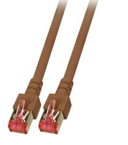 Patchkabel RJ45, S/FTP, Cat.6, LSZH, 10m, braun