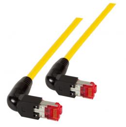 Patchkabel RJ45, S/FTP, Cat.6A, 2x TM21 90, UC900, 0,5m, gelb