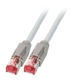 Patchkabel RJ45, S/FTP, Cat.6A, TM21, Leoni-Kerpen F6-90 S/F, 0,5m, grau